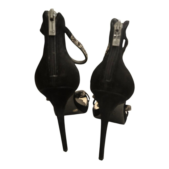 Jessica Simpson Heels Size 8.5 Black Silver Ankle Strap Shoes - Picture 5 of 8